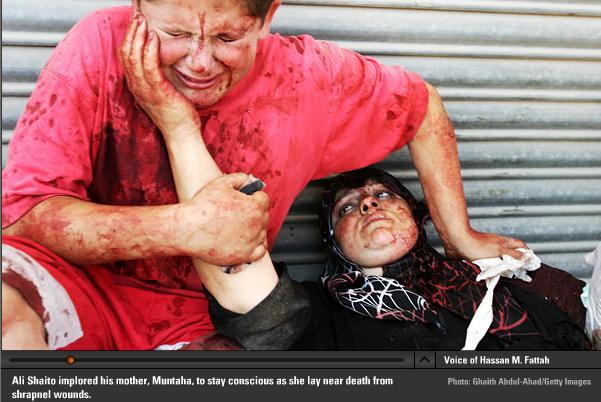 Lebanese boy with mother dying from shrapnel wounds