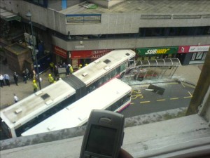 Leeds bus crash overhead